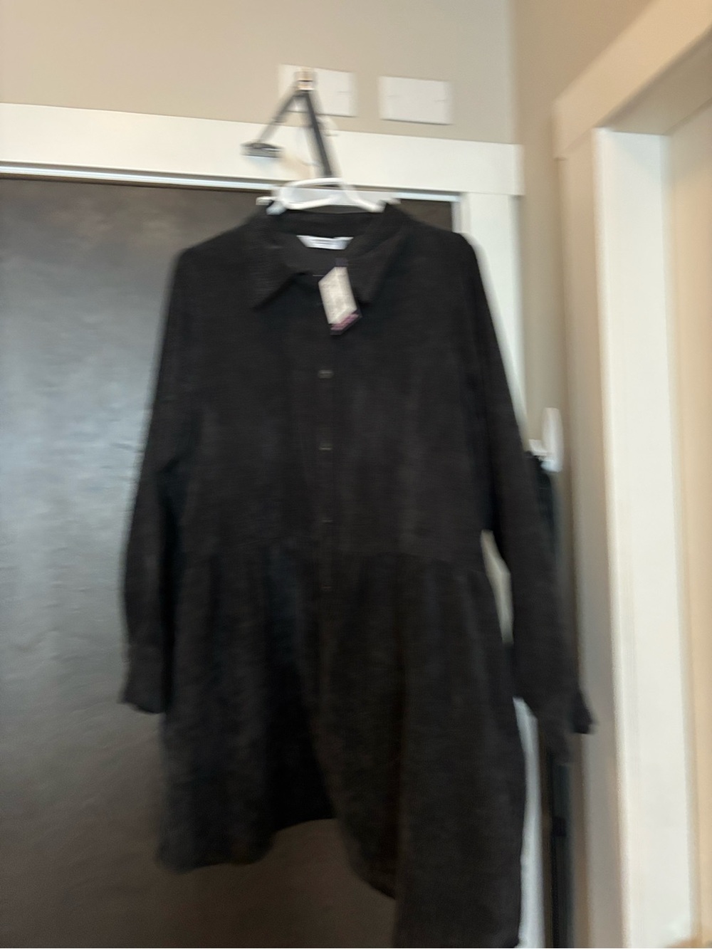 Smash + Tess Black Mini Shirt Dress